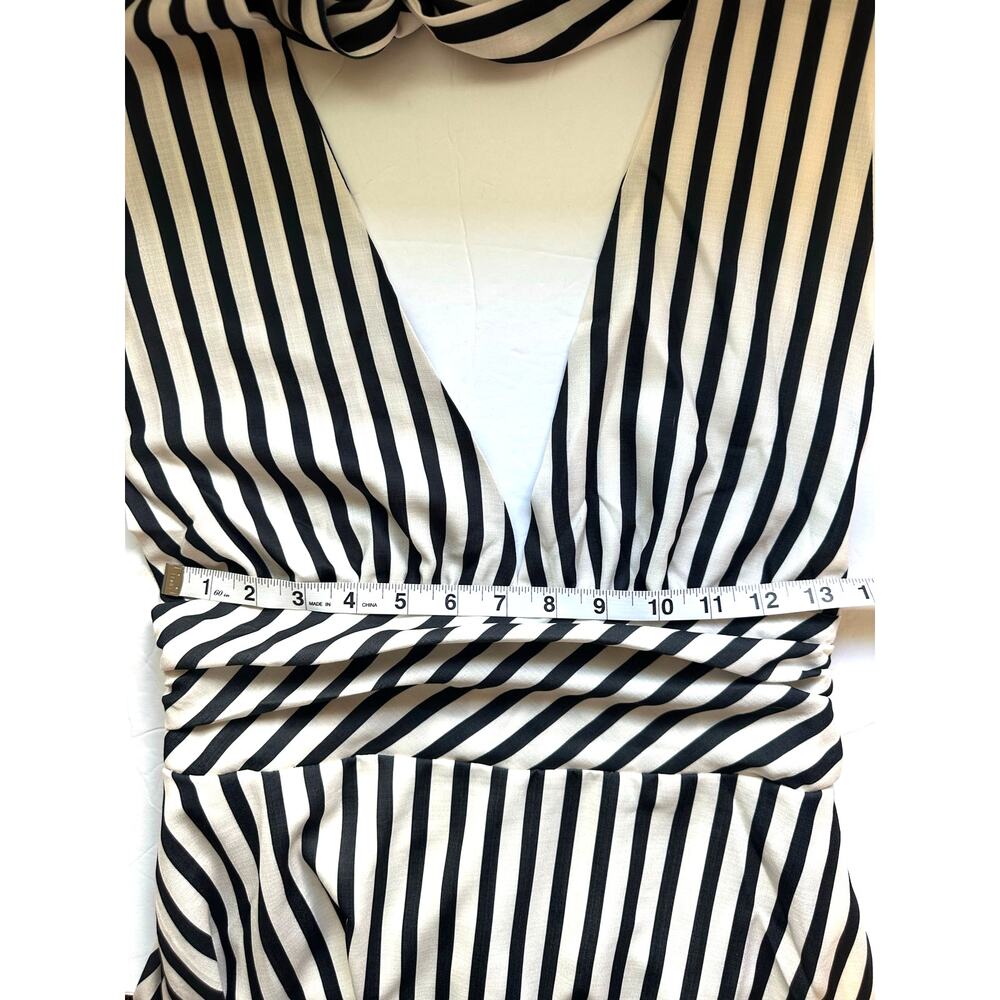 NWT Commense Striped Halter Neck Plunging Maxi DressSize S - Picture 4 of 10